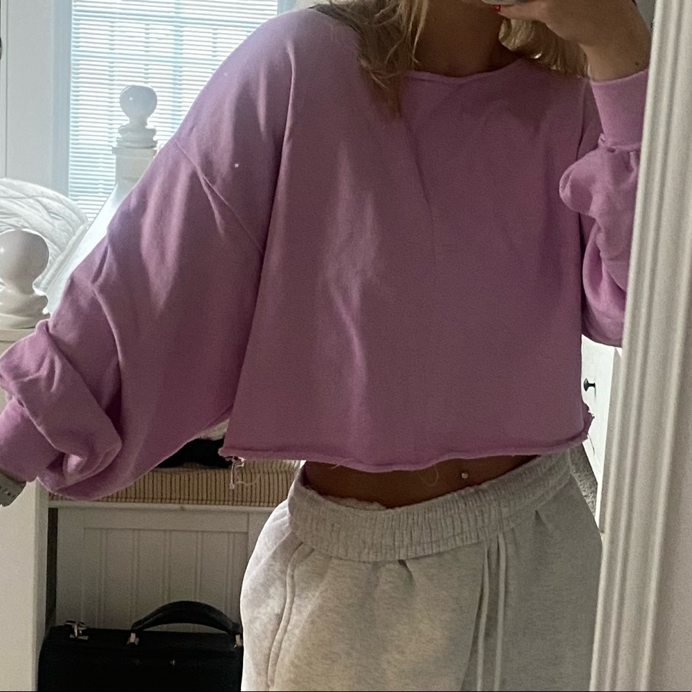Pink cropped sweatshirt